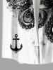 Octopus Anchor Paint Splatter Print Buttons Pocket Hawaii Shirt For Men -  