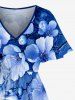 Flowers Ombre Print Split Hawaii Midi Dress -  