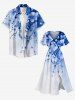 Flowers Ombre Print Split Hawaii Midi Dress -  