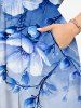 Flowers Ombre Print Split Hawaii Midi Dress -  