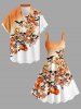 Skulls Flower Pumpkin Bat Print Halloween A Line Dress -  