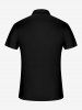Polo zippé Halloween à imprimé crânes, poker et cœur pour homme - Noir 4XL