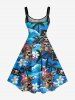 Crânes Pirate Perroquet Cocotier Fleur Vagues de Mer Imprimé Assorti Ensemble Plage Hawaii pour Couples - Pers 