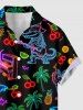 Glitter Neon Coconut Tree Pineapple Octopus Print Matching Hawaii Beach Outfit For Couples -  