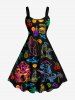 Glitter Neon Coconut Tree Pineapple Octopus Print Matching Hawaii Beach Outfit For Couples -  