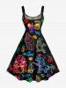 Glitter Neon Coconut Tree Pineapple Octopus Print Matching Hawaii Beach Outfit For Couples -  
