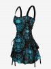 Tenue assortie pour couples avec motif crânes d'Halloween floral Magic Mirror - Paon Bleu 