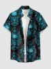 Tenue assortie pour couples avec motif crânes d'Halloween floral Magic Mirror - Paon Bleu 