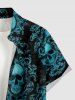 Tenue assortie pour couples avec motif crânes d'Halloween floral Magic Mirror - Paon Bleu 