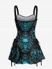 Tenue assortie pour couples avec motif crânes d'Halloween floral Magic Mirror - Paon Bleu 
