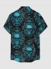Tenue assortie pour couples avec motif crânes d'Halloween floral Magic Mirror - Paon Bleu 