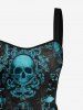 Tenue assortie pour couples avec motif crânes d'Halloween floral Magic Mirror - Paon Bleu 