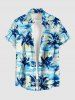 Matching Hawaii Shirt and Romper Beach Outfit Coconut Tree Sea Print For Couples -  