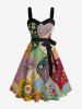 Flower Colorblock Print Matching Hawaii Beach Outfit For Couples -  