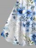 Flowers Leaf Print Hawaii Tank Dress(Adjustable Shoulder Strap) -  