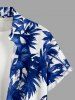 Hibiscus Flowers Coconut Tree Print Buttons Pocket Hawaii Shirt For Men -  