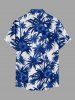 Hibiscus Flowers Coconut Tree Print Buttons Pocket Hawaii Shirt For Men -  