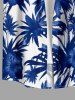 Hibiscus Flowers Coconut Tree Print Buttons Pocket Hawaii Shirt For Men -  