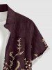 Hawaii Flower Plant Ethnic Print Button Pocket Shirt For Men -  