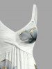 Robe trapèze twist à imprimé Hawaii Flower Fluid Curve - Blanc XXS