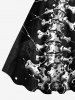 Robe trapèze à imprimé squelette Halloween - Noir 6X