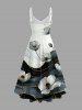 Hawaii Flower Fluid Curve Print Twist A Line Dress -  