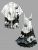 Hawaii Flower Fluid Curve Print Twist A Line Dress -  