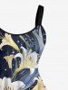 Hawaii Lily Flower Galaxy Print A Line Dress -  