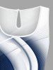 Combinaison hawaïenne grande taille à imprimé faisceau lumineux ombré et cordon de serrage avec poches - Blanc 1X