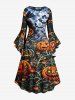 Halloween Pumpkin Spider Web Bat Print Matching Outfit For Couples -  