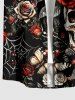 Halloween Skulls Flower Butterfly Spider Web Print Matching Outfit For Couples -  