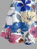 Flower Leaf Print Matching Hawaii Beach Outfit For Couples -  