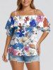 Flower Leaf Print Matching Hawaii Beach Outfit For Couples -  