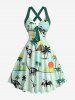 Coconut Tree Dinosaur Sun Print Matching Hawaii Beach Outfit For Couples -  
