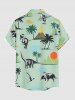 Coconut Tree Dinosaur Sun Print Matching Hawaii Beach Outfit For Couples -  
