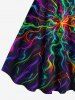 Colorful Fire Flame Fluid Print Hawaii Tank Dress(Adjustable Shoulder Strap) -  