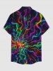 Colorful Fire Flame Fluid Print Buttons Pocket Hawaii Shirt For Men -  