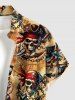 Skull Skeleton Pirate Anchor Rudder Cruise Print Buttons Pocket Hawaii Shirt For Men -  