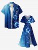 Flowers Galaxy Ombre Print Split Hawaii Midi Dress -  
