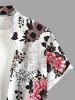 Flower Leaf Branch Print Hawaii Button Pocket Shirt For Men -  