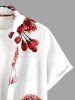 Octopus Flower Print Hawaii Button Pocket Shirt For Men -  