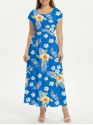 Robe trapèze imprimé Hawaii feuilles tropicales et fleurs d'hibiscus - Pers 6X