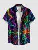 Colorful Fire Flame Fluid Print Matching Hawaii Beach Outfit For Couples -  