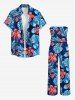Tropical Leaf Hibiscus Flower Print Matching Hawaii Beach Outfit For Couples -  