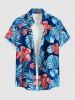 Tropical Leaf Hibiscus Flower Print Matching Hawaii Beach Outfit For Couples -  