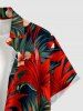 Tenue de plage hawaïenne assortie pour couple avec imprimé fleurs et feuilles tropicales - Rouge 