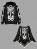 Halloween Skeleton Print Asymmetric Cape Cloak -  