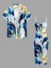 Robe ajustée à imprimé marbré tacheté Hawaii - Bleu profond 2X