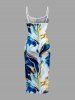 Robe ajustée à imprimé marbré tacheté Hawaii - Bleu profond 2X