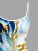 Robe ajustée à imprimé marbré tacheté Hawaii - Bleu profond 2X